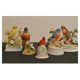 5 Bisque Bird Figures