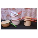 8 Pc Enamelware Saucepans