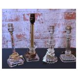 3 Pc Clear Glass Accent Lamps