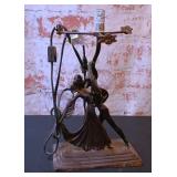 Art Deco Dancing Couple Table Lamp