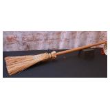 Handcrafted Wooden Handle Straw Broom
