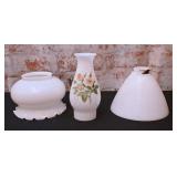 3 Pc. White Milk Glass Shades