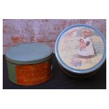 2 Pc Round  Advertising Tins