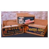 3 Pc Advertising Wood  Crates