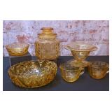 5 Pc Amber Glass