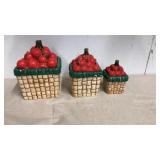 3 Apple canister set 3 Apple canister set