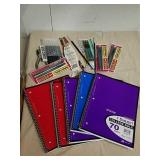 Group of notebooks, pens and other office Group of notebooks, pens and other office