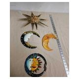 Sun and moon wall decor pieces metal and wood Sun and moon wall decor pieces metal and wood
