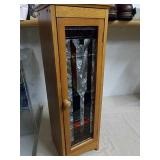 Wood storage cabinet with stained glass door 24 x Wood storage cabinet with stained glass door 24 x
