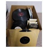 Group of 78, 45 records with CDs and 8-track