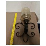 Metal fleur de lis wall sconce candle holder