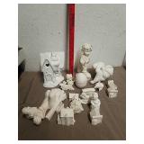 Group of paintable ceramic figurines