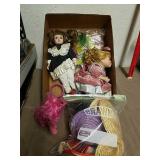 Collectible porcelain dolls with various other