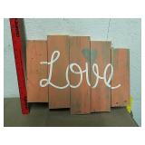 Decorative wood love sign