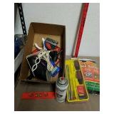 Gun cleaning supplies, weed barrier, various