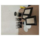 Decorative glass candle holders with wood stands