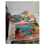 Vintage Battleship game with DC comic books and