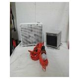 Space heater, table fan and drop light