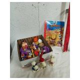 Group of collectible Flintstones, Snoopy and