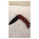 3.5' Pow Mia red and black pocket knife