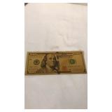 24k gold filled $100 dollar bill