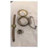 2 Watches ring watch with two bracelets