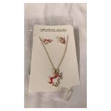 New unicorn necklace with matching  earrings