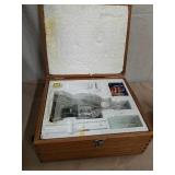 Microscope kit in wood box