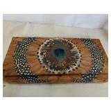 Peacock feather designed clutch