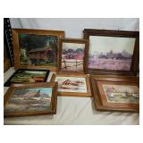 Group of framed artwork