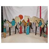 Navajo design metal foldable artwork piece