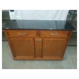 4 foot black granite top Buffet on wheels
