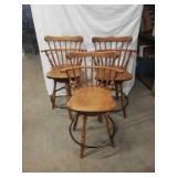 Set of wooden bar stools