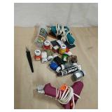 Group of craft paint and glue guns and more