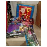 Hannah Montana board games, Charlie Brown poster,