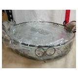 New metal serving tray with glass top
