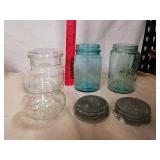 Vintage Ball mason jars one with glass lid with