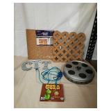 Decorative movie reel metal canister with cork