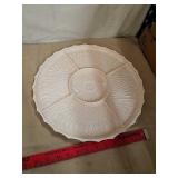 Vintage pink milk glass tray