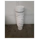 Seven buckets with seven lids