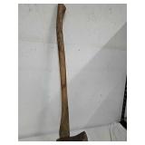 Axe with wood handle