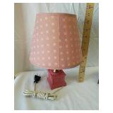 Vintage pink glass nightstand lamp Vintage pink glass nightstand lamp