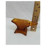 Amber glass Anvil shaped dish Amber glass Anvil shaped dish