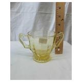 Yellow depression glass sugar dish Yellow depression glass sugar dish