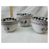 Set of 3 the Cockerel Waltz collection rooster Set of 3 the Cockerel Waltz collection rooster