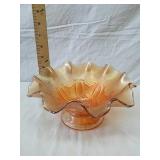 Carnival glass floral design bowl Carnival glass floral design bowl