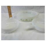 Glasbake round baking dish with two glasbake Glasbake round baking dish with two glasbake