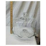 Glass platter cake dish with cover Glass platter cake dish with cover