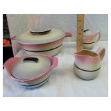 Vintage Hull dishes includes pots with lids and Vintage Hull dishes includes pots with lids and