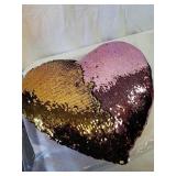Heart throw pillow can be yellow or pink Heart throw pillow can be yellow or pink